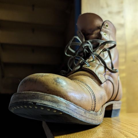 M.F. Boot Co Service Boot in Sepici Tumbled Waxed Natural Veg Tan
