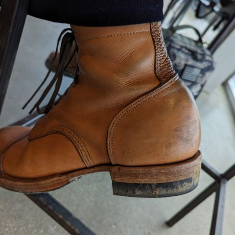 M.F. Boot Co Service Boot in Sepici Tumbled Waxed Natural Veg Tan