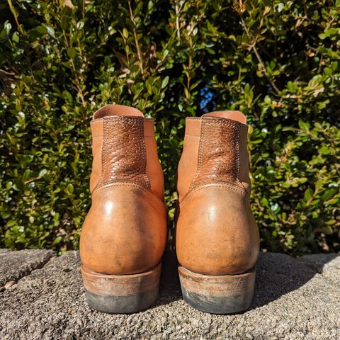 View photo of M.F. Boot Co Service Boot in Sepici Tumbled Waxed Natural Veg Tan