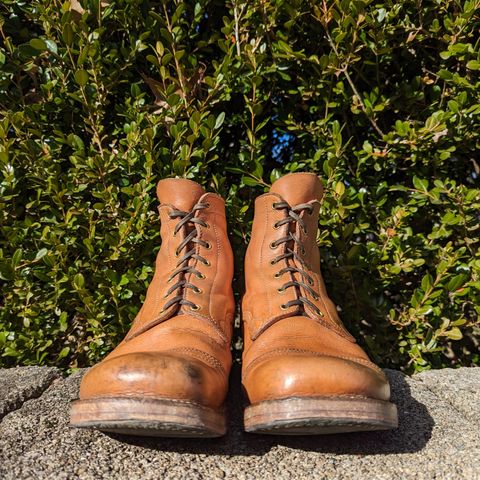 View photo of M.F. Boot Co Service Boot in Sepici Tumbled Waxed Natural Veg Tan