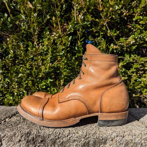 View photo of M.F. Boot Co Service Boot in Sepici Tumbled Waxed Natural Veg Tan