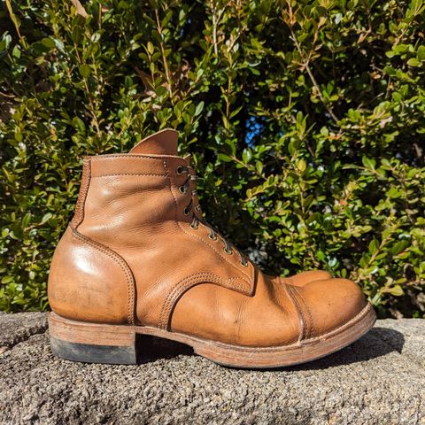 View photo of M.F. Boot Co Service Boot in Sepici Tumbled Waxed Natural Veg Tan