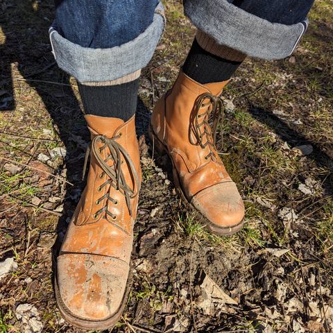 M.F. Boot Co Service Boot in Sepici Tumbled Waxed Natural Veg Tan
