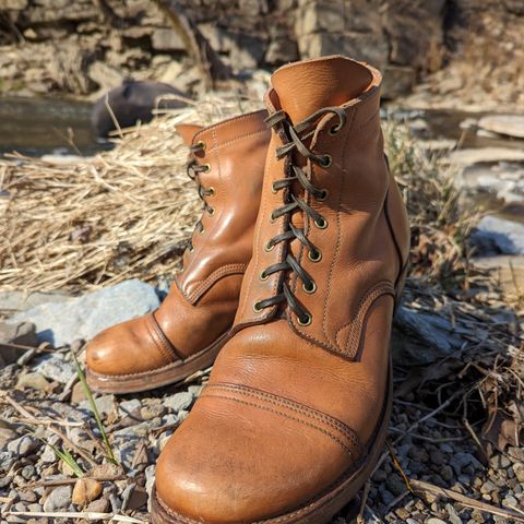 View photo of M.F. Boot Co Service Boot in Sepici Tumbled Waxed Natural Veg Tan