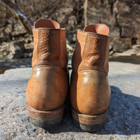 View photo of M.F. Boot Co Service Boot in Sepici Tumbled Waxed Natural Veg Tan