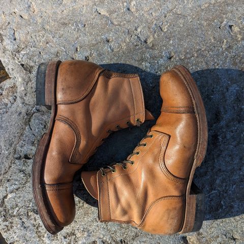 View photo of M.F. Boot Co Service Boot in Sepici Tumbled Waxed Natural Veg Tan