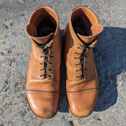 View photo of M.F. Boot Co Service Boot in Sepici Tumbled Waxed Natural Veg Tan