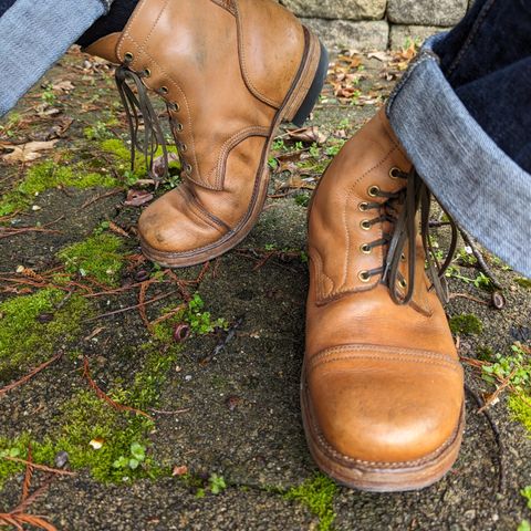 View photo of M.F. Boot Co Service Boot in Sepici Tumbled Waxed Natural Veg Tan