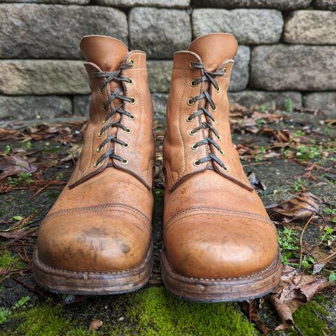 View photo of M.F. Boot Co Service Boot in Sepici Tumbled Waxed Natural Veg Tan