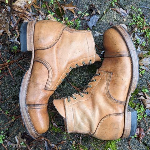 View photo of M.F. Boot Co Service Boot in Sepici Tumbled Waxed Natural Veg Tan