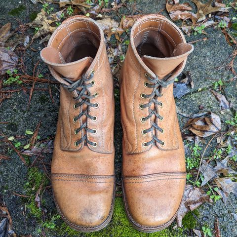 View photo of M.F. Boot Co Service Boot in Sepici Tumbled Waxed Natural Veg Tan