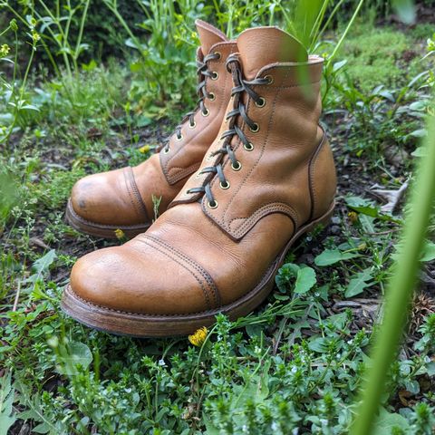 View photo of M.F. Boot Co Service Boot in Sepici Tumbled Waxed Natural Veg Tan