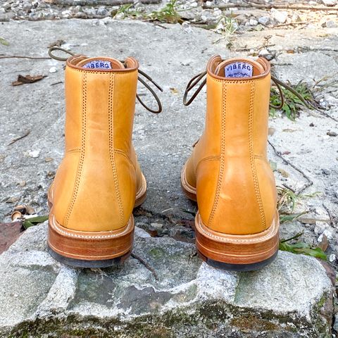 Viberg Officer Boot in Shinki Camel Latigo Horsehide