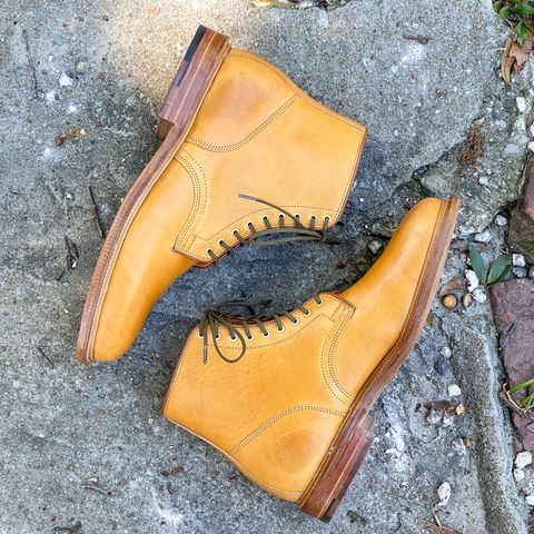 Viberg Officer Boot in Shinki Camel Latigo Horsehide