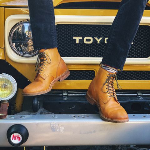 Viberg Officer Boot in Shinki Camel Latigo Horsehide