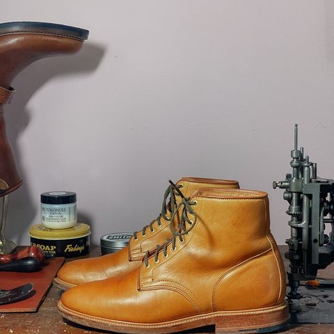 Viberg Officer Boot in Shinki Camel Latigo Horsehide