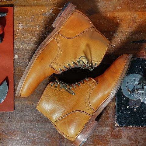 Viberg Officer Boot in Shinki Camel Latigo Horsehide