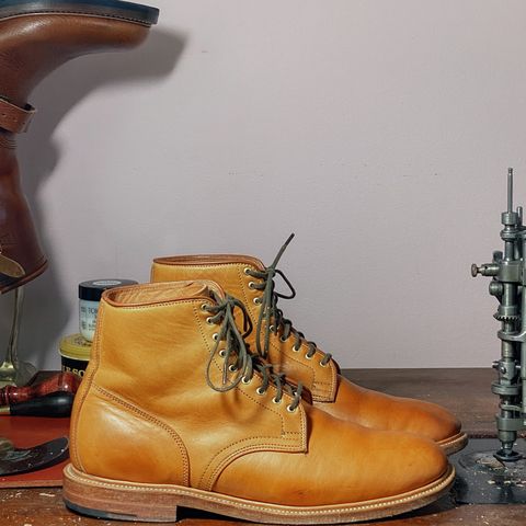 Viberg Officer Boot in Shinki Camel Latigo Horsehide
