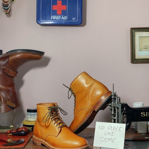Viberg Officer Boot in Shinki Camel Latigo Horsehide
