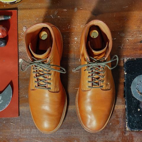 Viberg Officer Boot in Shinki Camel Latigo Horsehide
