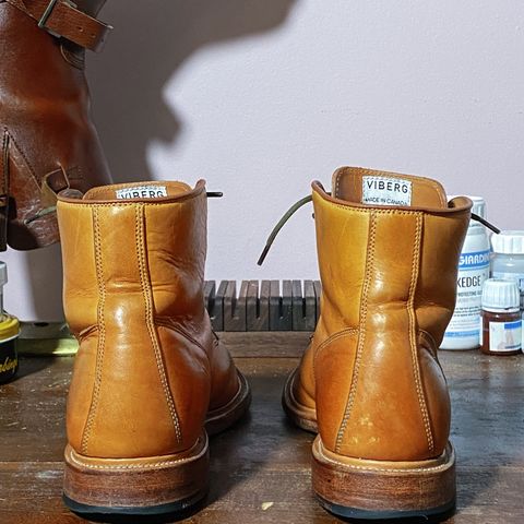 Viberg Officer Boot in Shinki Camel Latigo Horsehide