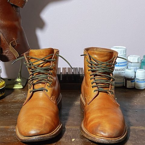 Viberg Officer Boot in Shinki Camel Latigo Horsehide