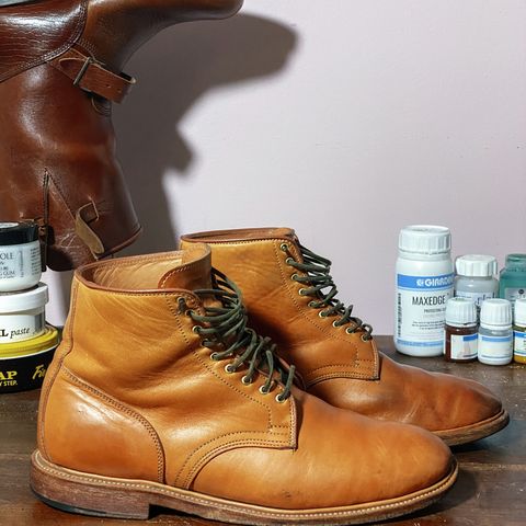 Viberg Officer Boot in Shinki Camel Latigo Horsehide