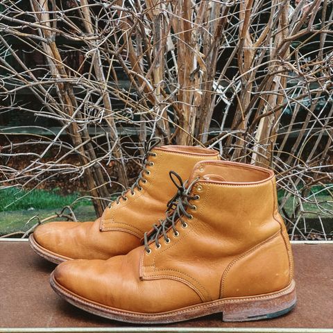 View photo of Viberg Officer Boot in Shinki Camel Latigo Horsehide