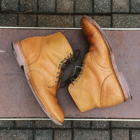 Viberg Officer Boot in Shinki Camel Latigo Horsehide