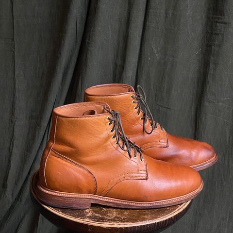 View photo of Viberg Officer Boot in Shinki Camel Latigo Horsehide