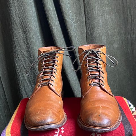 View photo of Viberg Officer Boot in Shinki Camel Latigo Horsehide