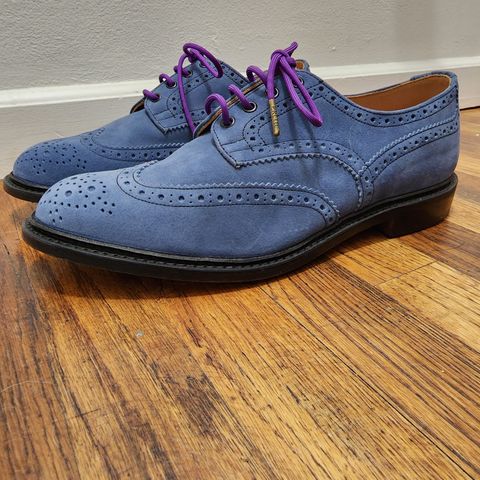 Tricker's Bourton Country Shoe in Zonta Indigo Castorino Suede