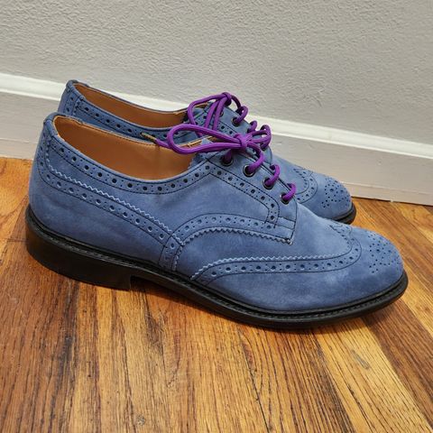 Tricker's Bourton Country Shoe in Zonta Indigo Castorino Suede