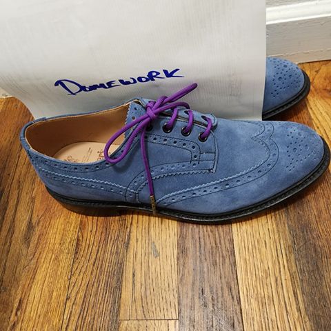 Tricker's Bourton Country Shoe in Zonta Indigo Castorino Suede