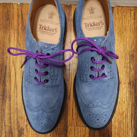 Tricker's Bourton Country Shoe in Zonta Indigo Castorino Suede