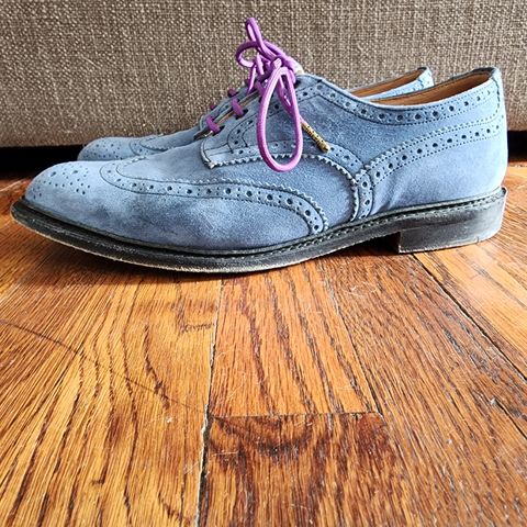 Tricker's Bourton Country Shoe in Zonta Indigo Castorino Suede