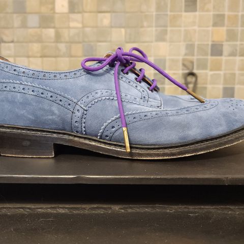 Tricker's Bourton Country Shoe in Zonta Indigo Castorino Suede