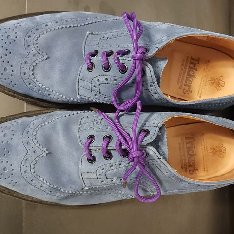 Tricker's Bourton Country Shoe in Zonta Indigo Castorino Suede