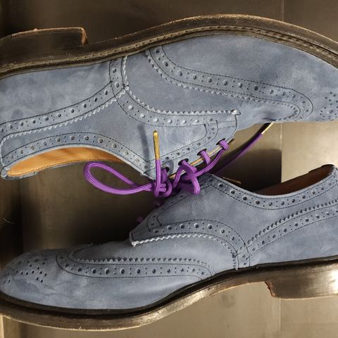 Tricker's Bourton Country Shoe in Zonta Indigo Castorino Suede