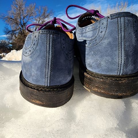 Tricker's Bourton Country Shoe in Zonta Indigo Castorino Suede