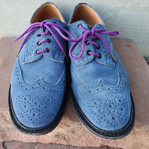 Tricker's Bourton Country Shoe in Zonta Indigo Castorino Suede