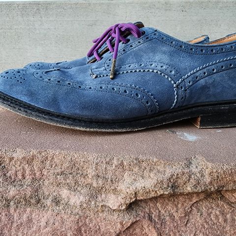 Tricker's Bourton Country Shoe in Zonta Indigo Castorino Suede