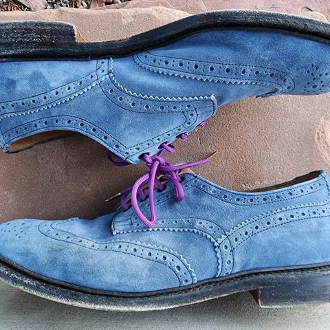 Tricker's Bourton Country Shoe in Zonta Indigo Castorino Suede