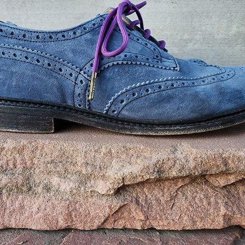 Tricker's Bourton Country Shoe in Zonta Indigo Castorino Suede