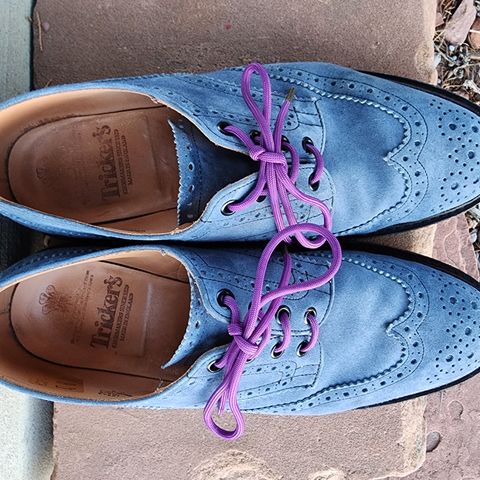 Tricker's Bourton Country Shoe in Zonta Indigo Castorino Suede