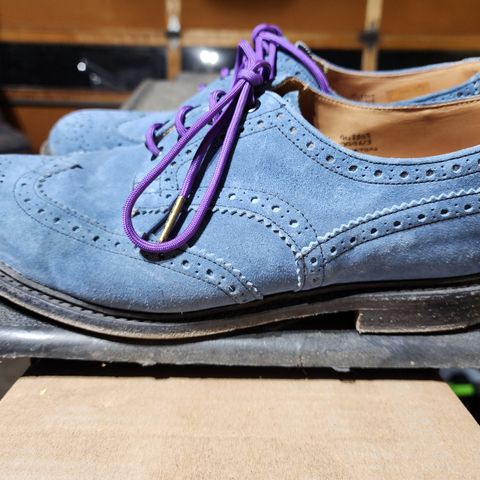 Tricker's Bourton Country Shoe in Zonta Indigo Castorino Suede