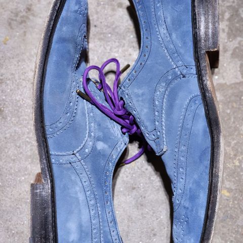 Tricker's Bourton Country Shoe in Zonta Indigo Castorino Suede