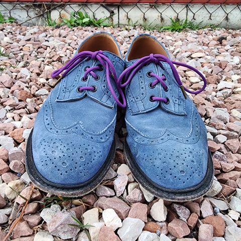 Tricker's Bourton Country Shoe in Zonta Indigo Castorino Suede