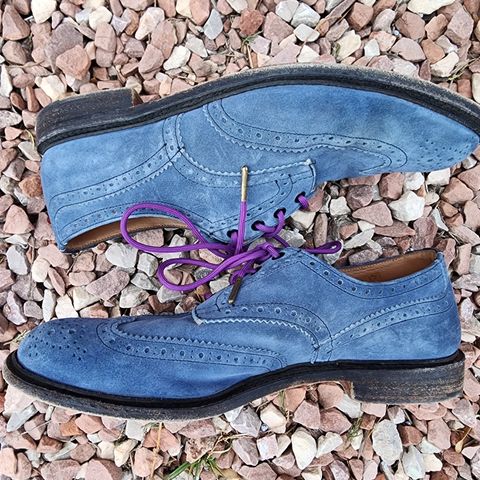 Tricker's Bourton Country Shoe in Zonta Indigo Castorino Suede