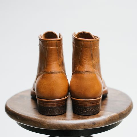Benzein The Kanon Brogue Cap Toe Boot in Badalassi Carlo Cognac Minerva